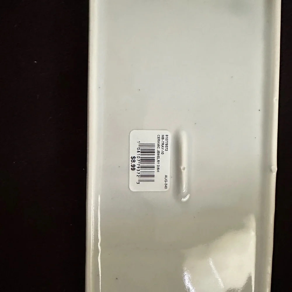 Elegant White Rectangular Ceramic Tray